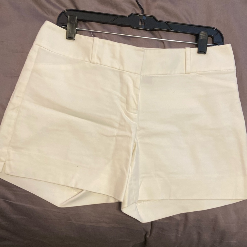 White chino shorts, dress up with heels or sandals for polished classic look